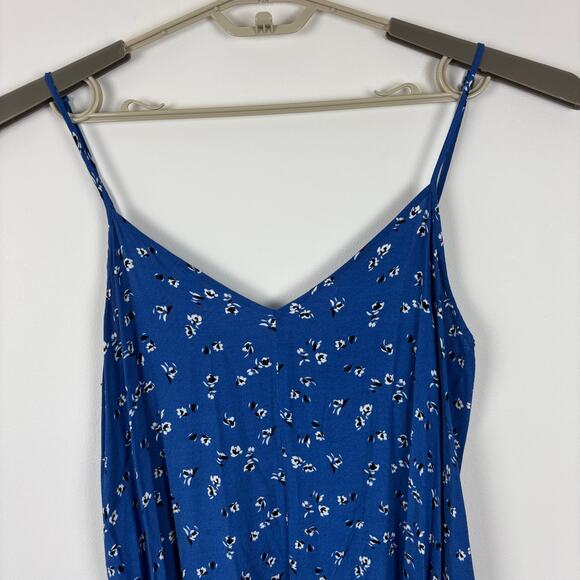 GAP Blue floral midi dress handkerchief hem sundress spaghetti strap 493764 - Picture 4 of 9